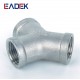 Y Type Female Thread Casting Pipe Fitting Lateral Tee Stainless Steel Equal Round 1/4"- 2" 150 LB